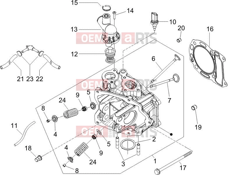 PIAGGIO X9 125 Evolution Engine » Head unit - Valve