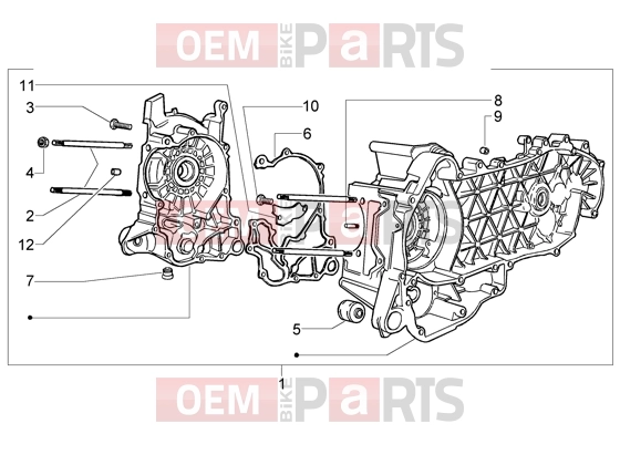 Engine » Crankase - Piaggio X9 200 Evolution