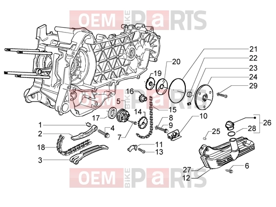 PIAGGIO Engine » Pump group-oil pan
