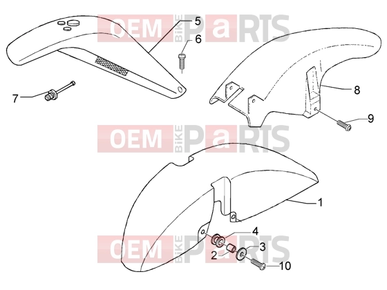 PIAGGIO Chassis » Wheel compartment- mudguard