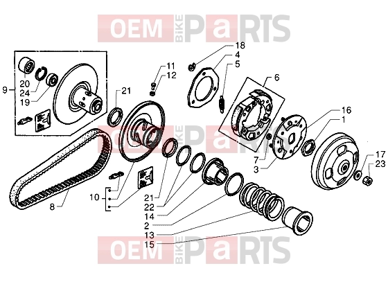 Engine » Driven pulley - Piaggio X9 250