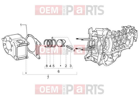 PIAGGIO Engine » Cylinder - piston - wrist pin, assy