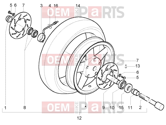 PIAGGIO Suspensions-Wheels » Front wheel