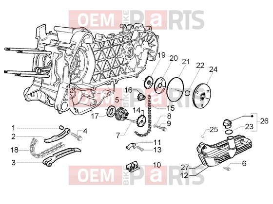 PIAGGIO Engine » Pump group-oil pan