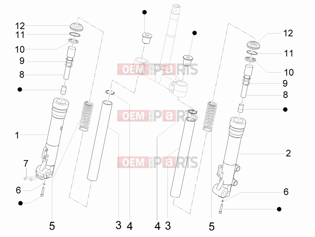 PIAGGIO X9 250 Evolution Suspensions - Wheels » Fork's components (Escorts)