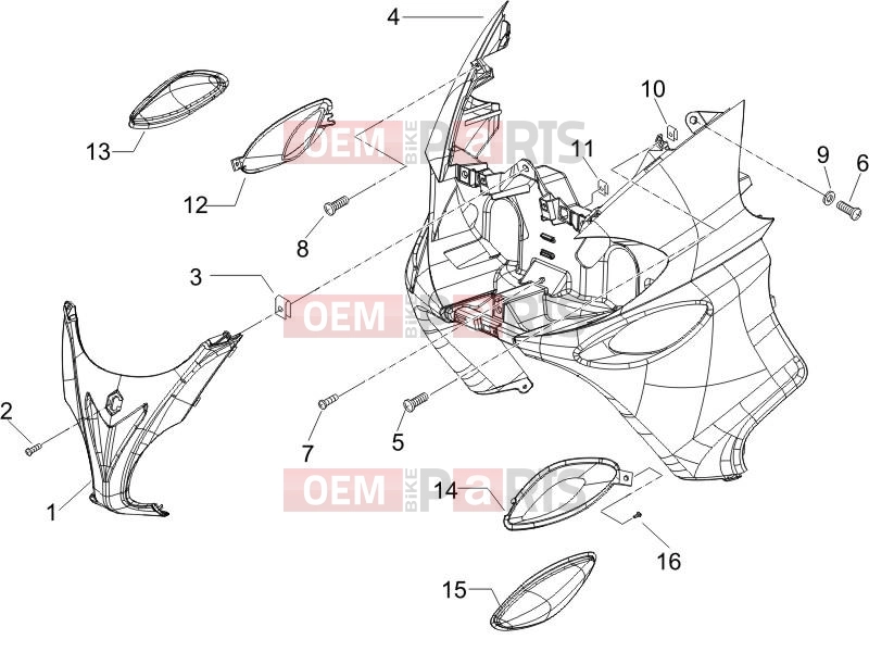 PIAGGIO X9 250 Evolution Frame - Plastic parts - Coachwork » Front shield