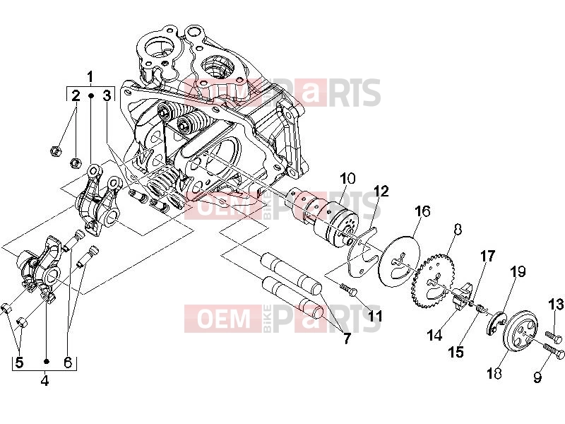 PIAGGIO X9 250 Evolution Engine » Rocking levers support unit