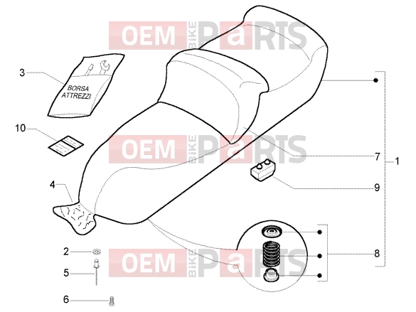 PIAGGIO Chassis » Saddle-Tools Kit- Sattel-