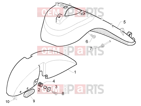 PIAGGIO Chassis » Wheel Compartment- Mudguard