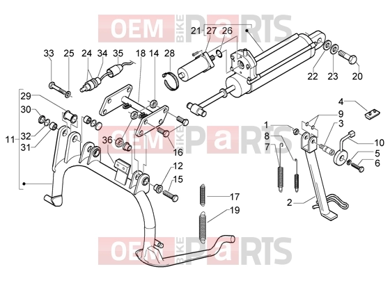 PIAGGIO Chassis » Central stand