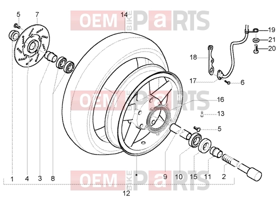 PIAGGIO Suspensions-Wheels » Front wheel (ABS)