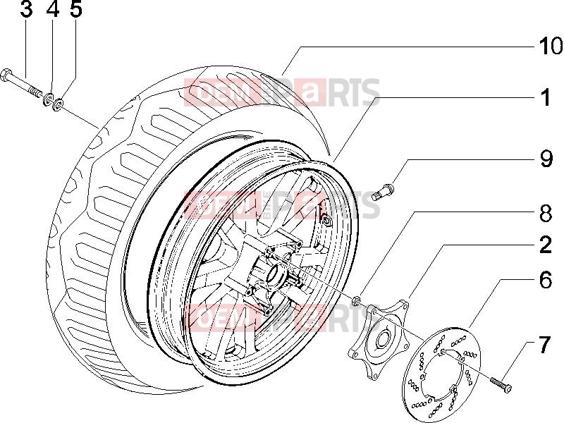 PIAGGIO X9 500 Evolution ABS Suspensions - Wheels » Rear wheel