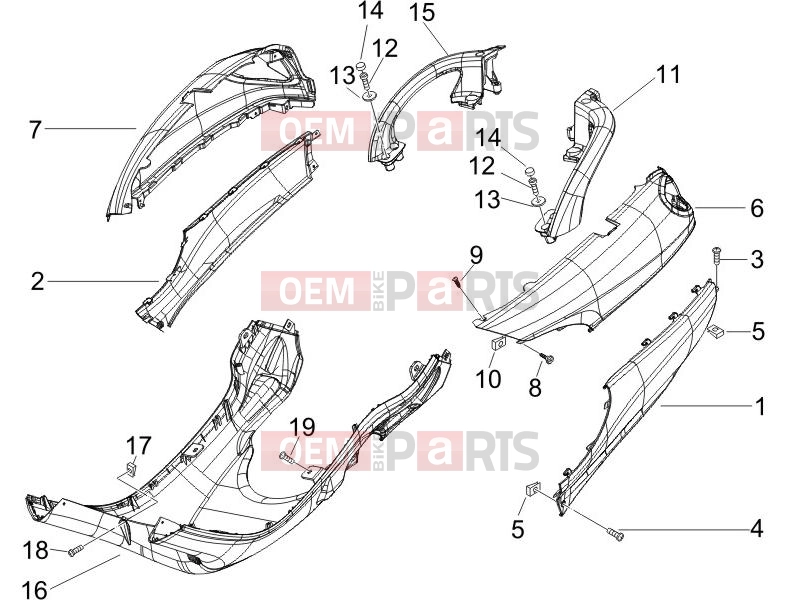 PIAGGIO X9 500 Evolution ABS Frame - Plastic parts - Coachwork » Side cover - Spoiler