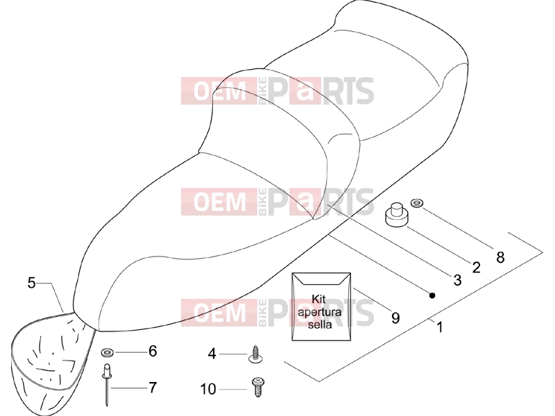 Frame - Plastic parts - Coachwork » Saddle/seats - Piaggio X9 500 Evolution 2006