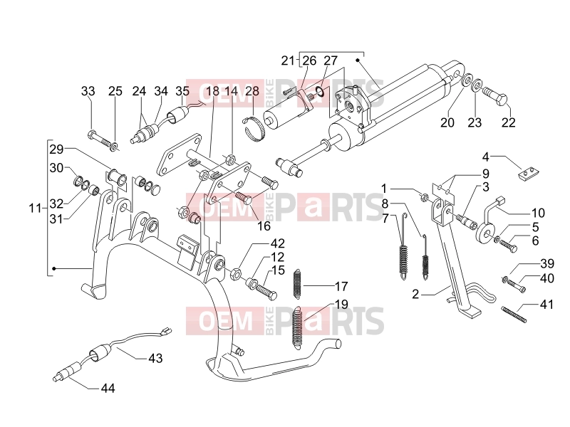 PIAGGIO X9 500 Evolution Frame - Plastic parts - Coachwork » Stand/s