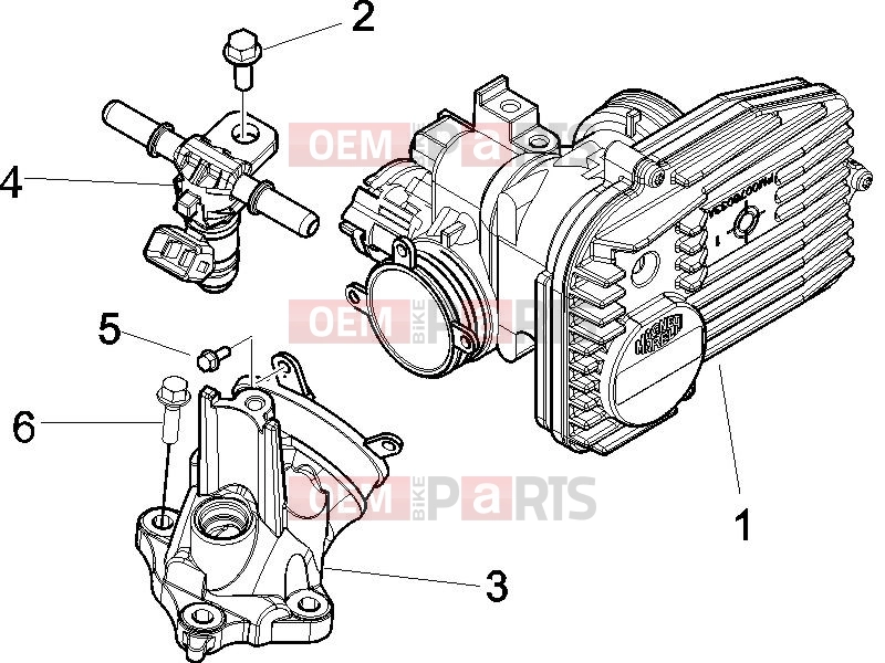Engine » Throttle body - Injector - Induction joint - Piaggio X9 500 Evolution (USA) 2006