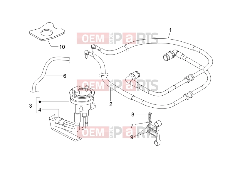 Frame - Plastic parts - Coachwork » Supply system - Piaggio X9 500 Evolution (USA) 2007