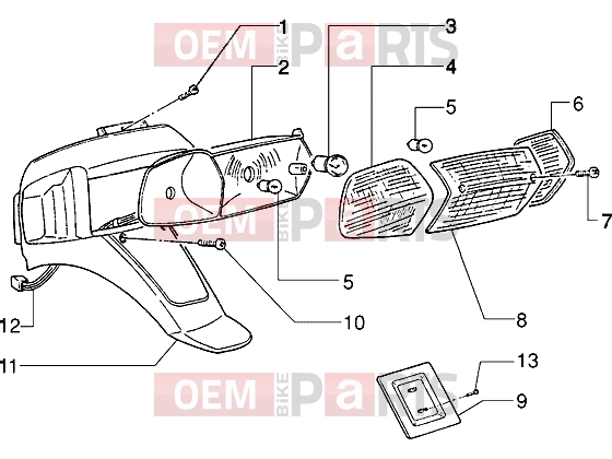 PIAGGIO Electrical system » Rear tail lamp