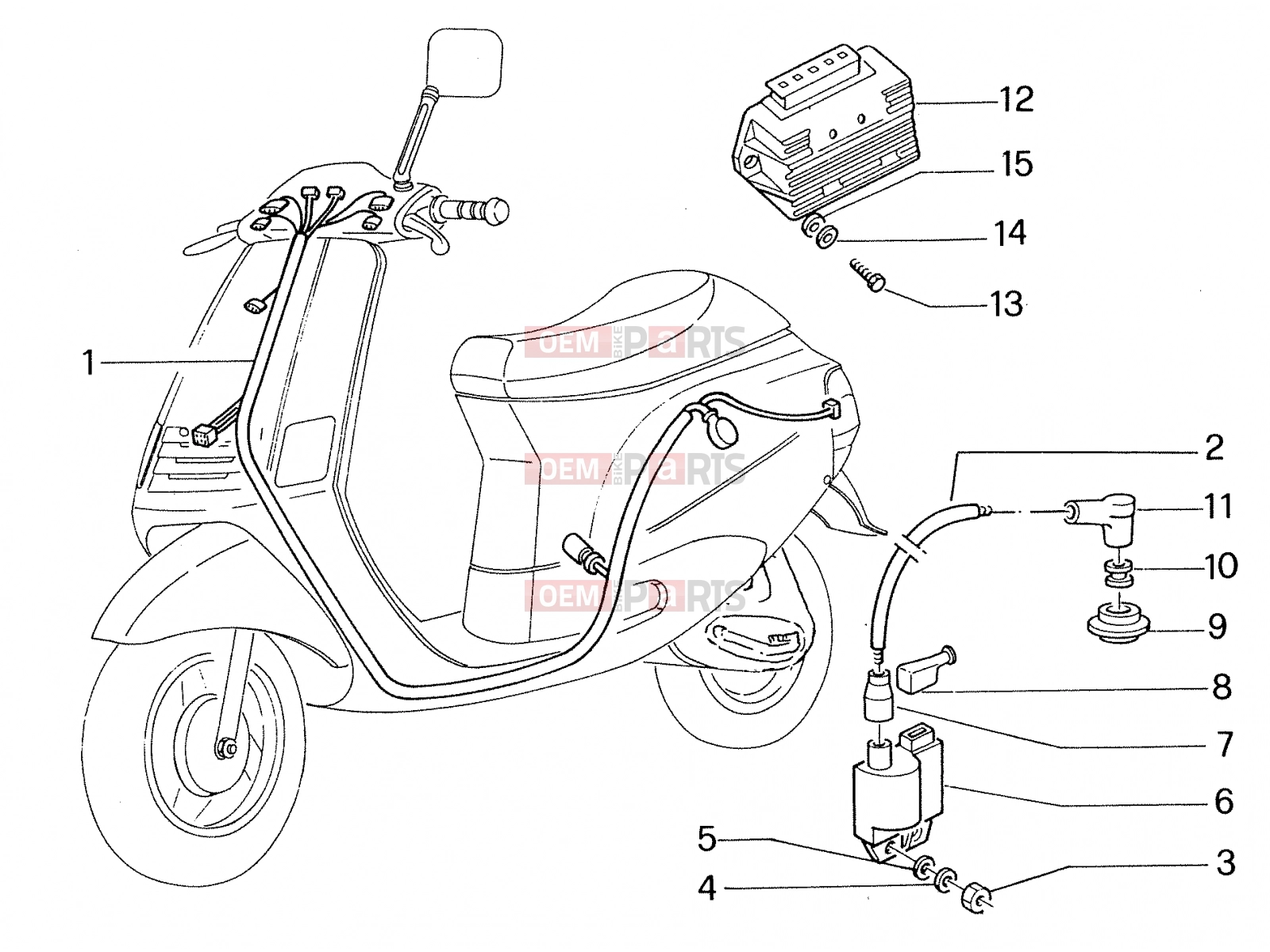 Electrical system » Electrical systems - Piaggio Zip & Zip