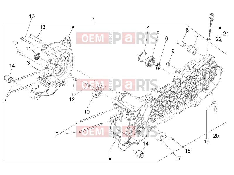 PIAGGIO Zip 100 4T Engine » Crankcase