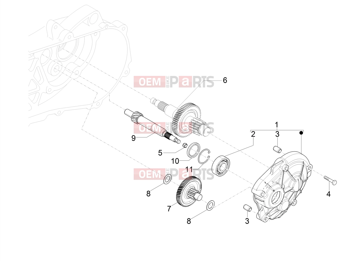 Engine » Reduction unit - Piaggio Zip 100 4T 2007