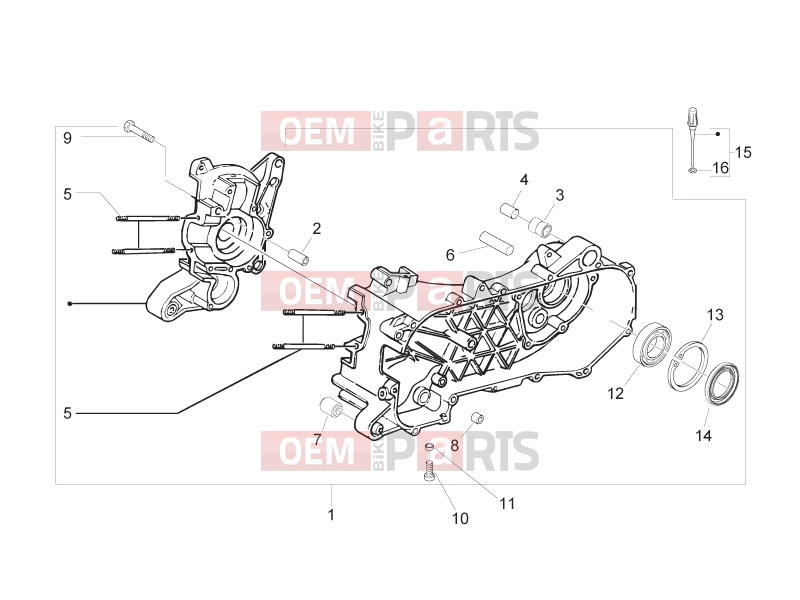 PIAGGIO Zip 50 2T Engine » Crankcase