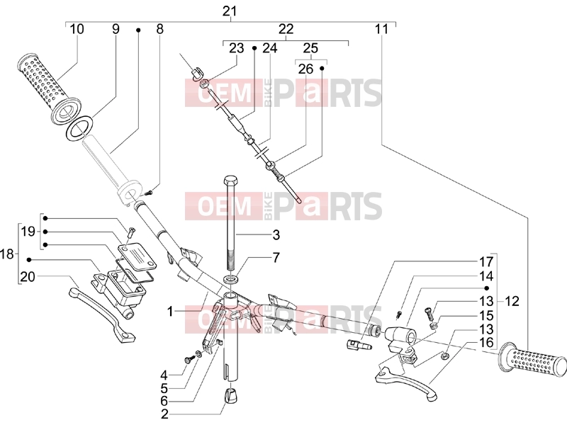 PIAGGIO Zip 50 4T Handlebars/Steering » Handlebars - Master cil.
