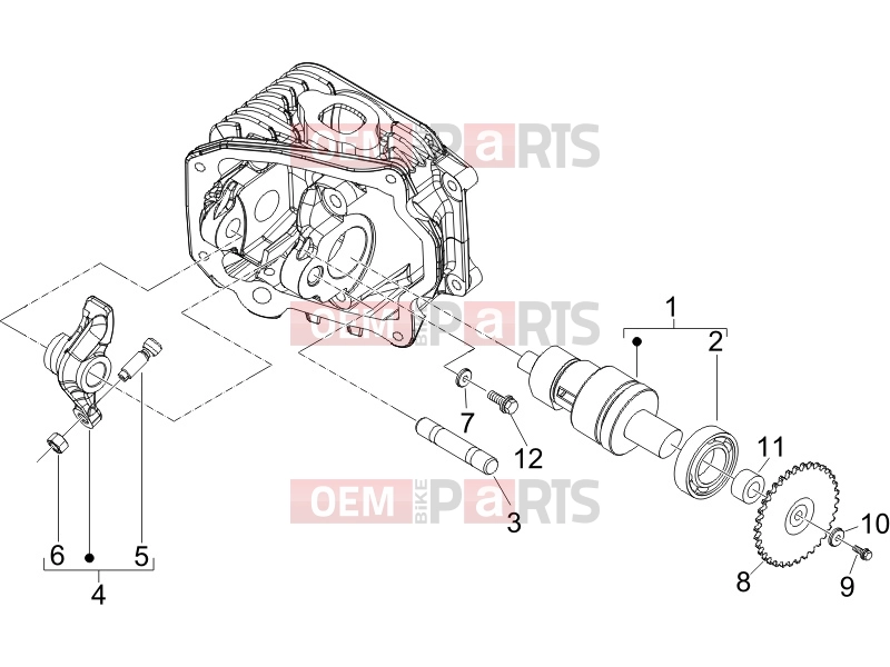 PIAGGIO Zip 50 4T Engine » Rocking levers support unit