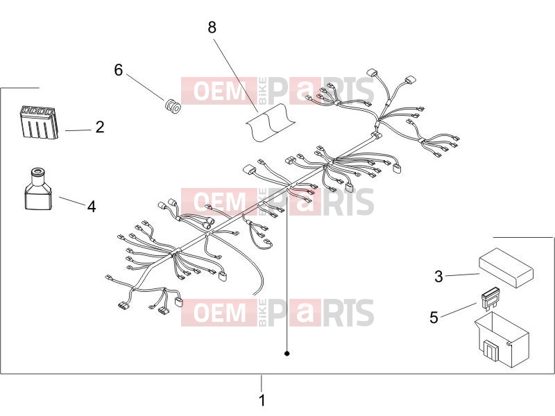 Electrical system » Main cable harness - Piaggio Zip 50 4T 2008