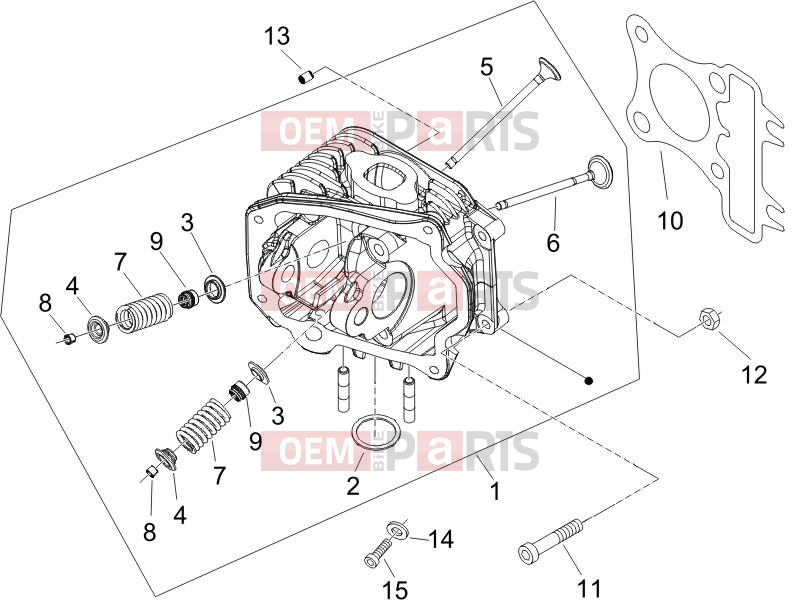 Engine » Head unit - Valve - Piaggio Zip 50 4T 2013