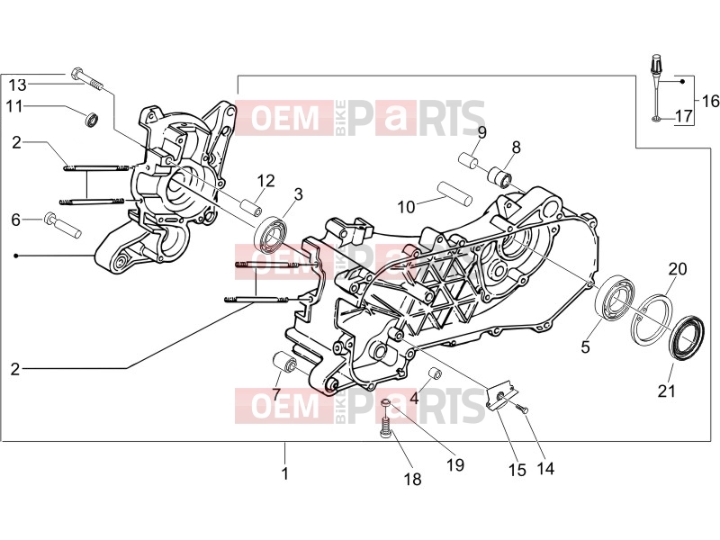 PIAGGIO Zip 50 4T Engine » Crankcase