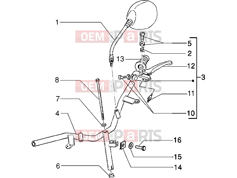 PIAGGIO Handlebars » Handlebars component parts