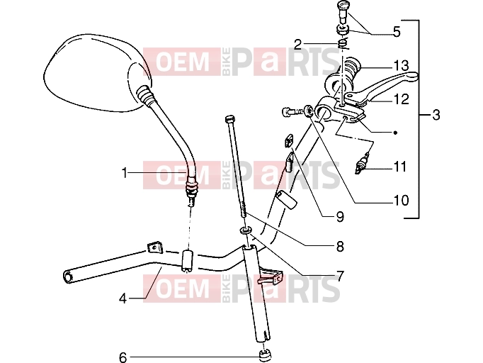 PIAGGIO Handlebars » Handlebars component parts