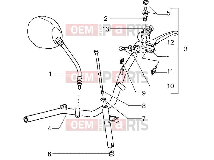 PIAGGIO Handlebars » Handlebars component parts
