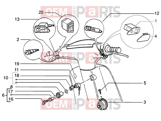 Electrical system » Switch-Horn-Lock - Piaggio Zip SP 50 H2O