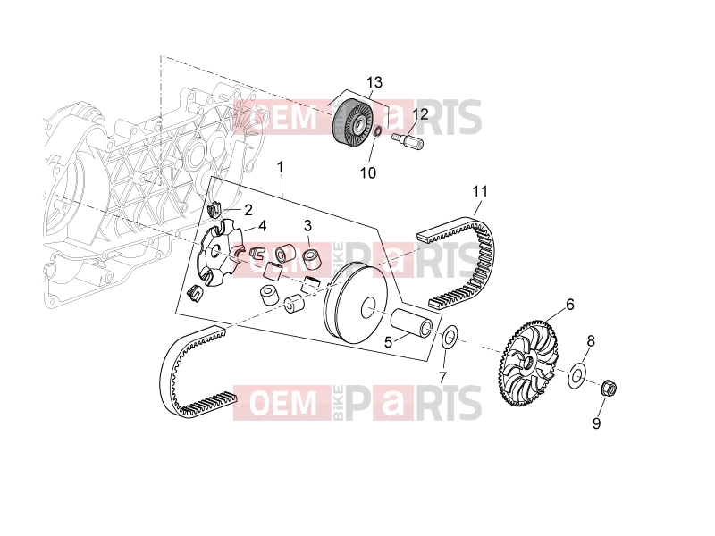 APRILIA Atlantic 300 ENGINE » Variator assembly