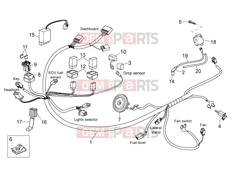 APRILIA Atlantic 300 FRAME » Front electrical system