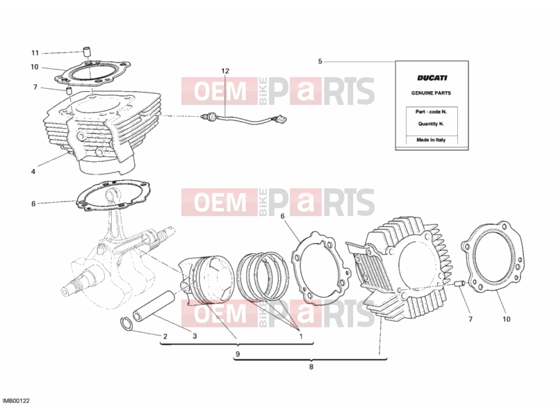 DUCATI 2008 Monster 696 CYLINDER - PISTON » ENGINE CASE