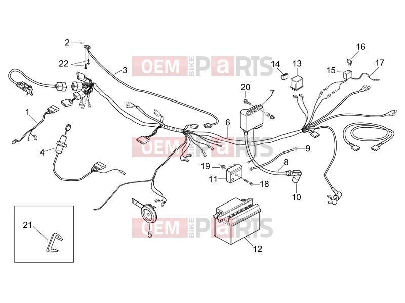 FRAME » Electrical system - Aprilia MX 50 2004