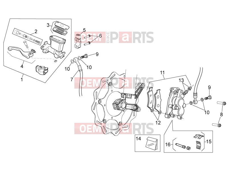 APRILIA MXV 450 Cross FRAME » Front brake system
