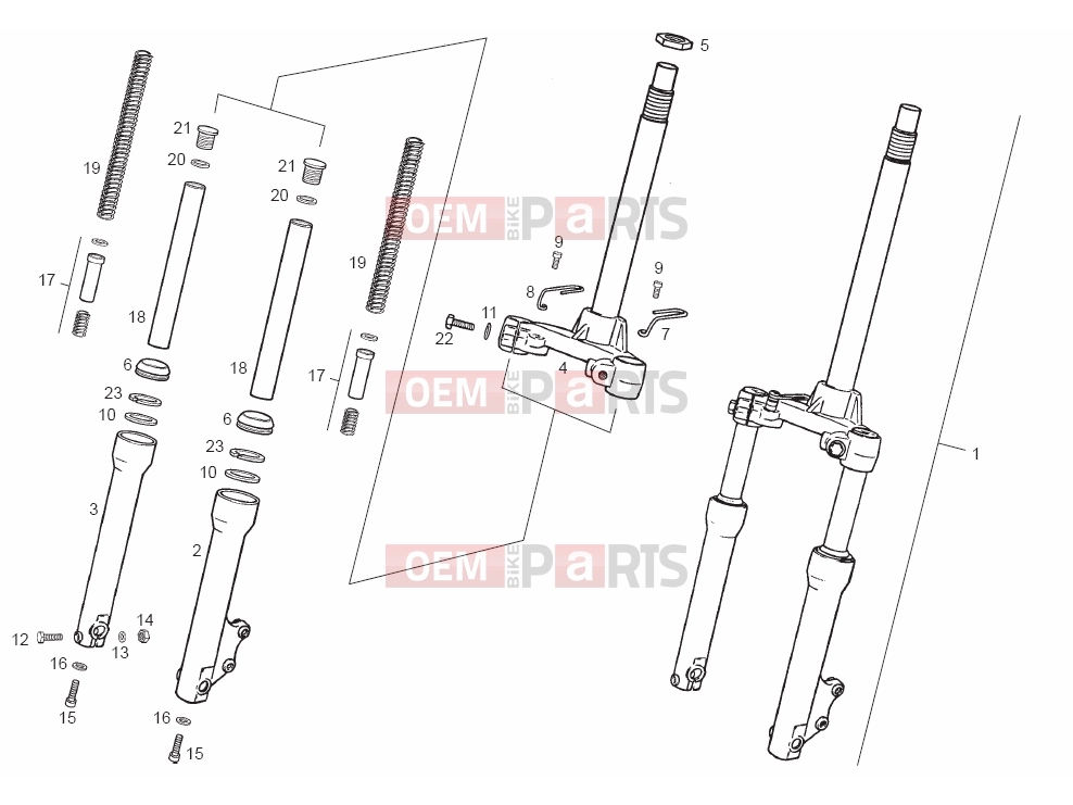 Tables » Front fork - Derbi Atlantis 50 2T 2011