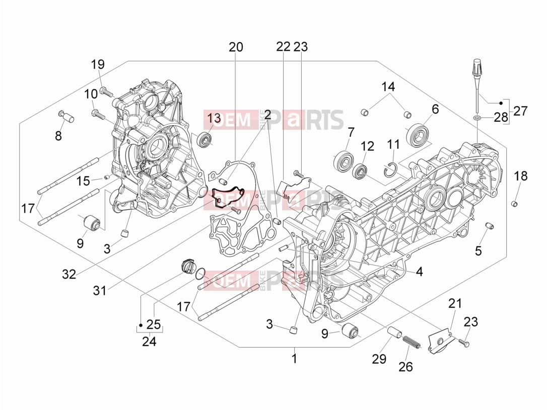 derbi Boulevard 150 4T Engine » Crankcase
