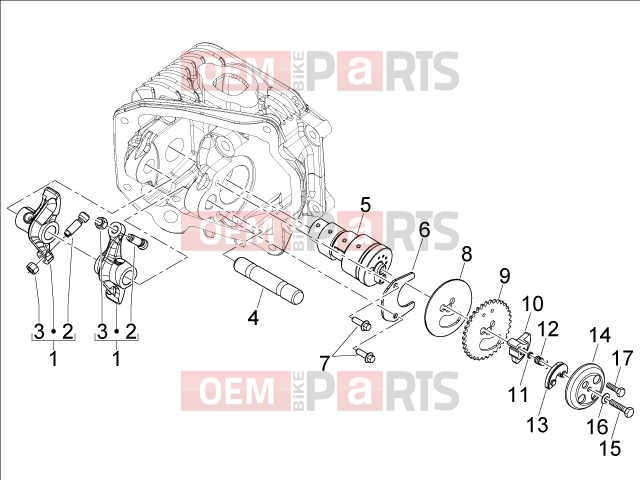 derbi Boulevard 150 4T Engine » Rocking levers support unit