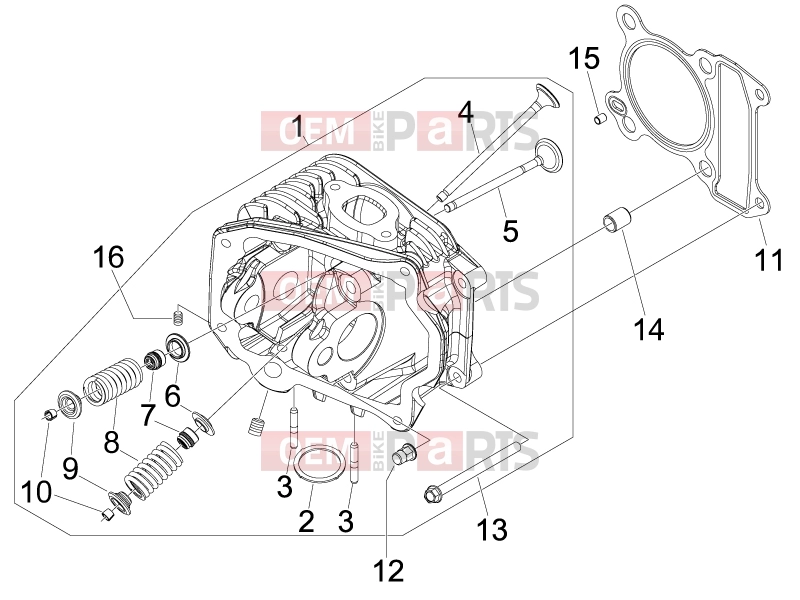 derbi Boulevard 150 4T Engine » Head unit - Valve
