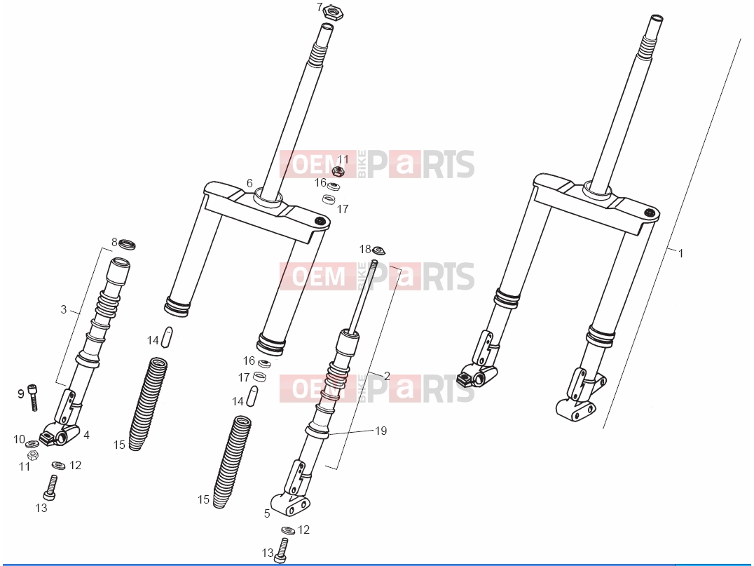 Tables » Front fork - Derbi GP 50 2001