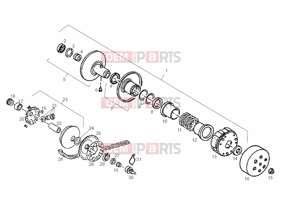 Tables » Variator - Derbi GP1 50 2003
