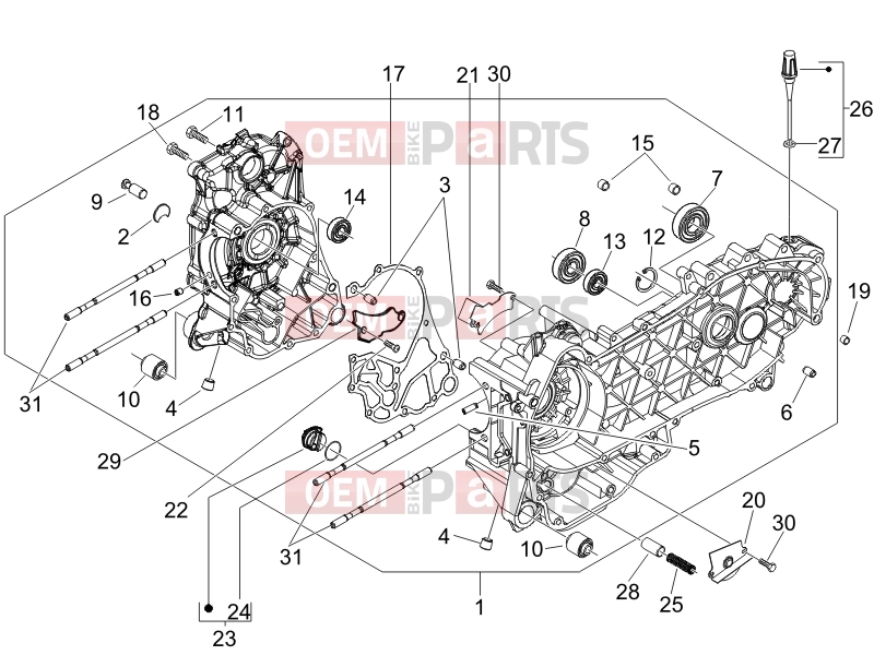 derbi Sonar 125 Engine » Crankcase