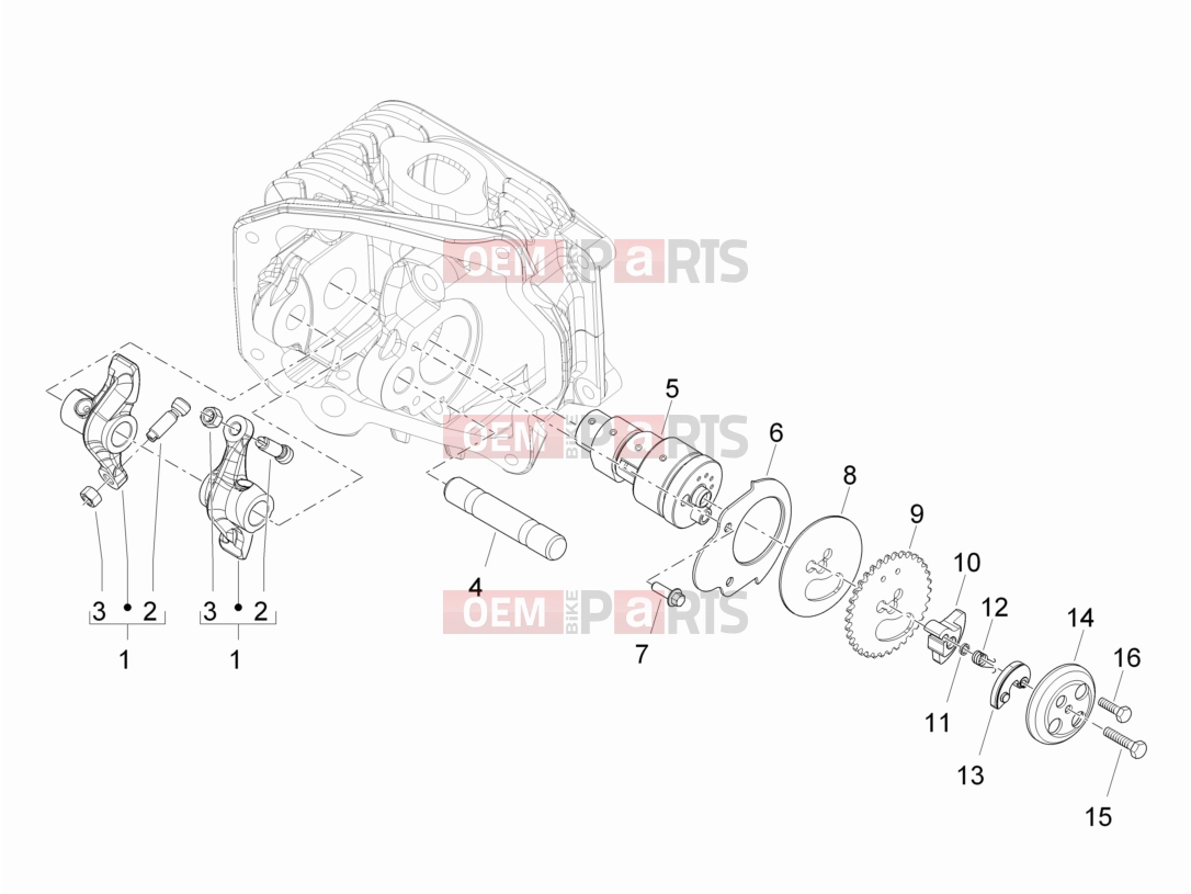 derbi Sonar 150 Engine » Rocking levers support unit