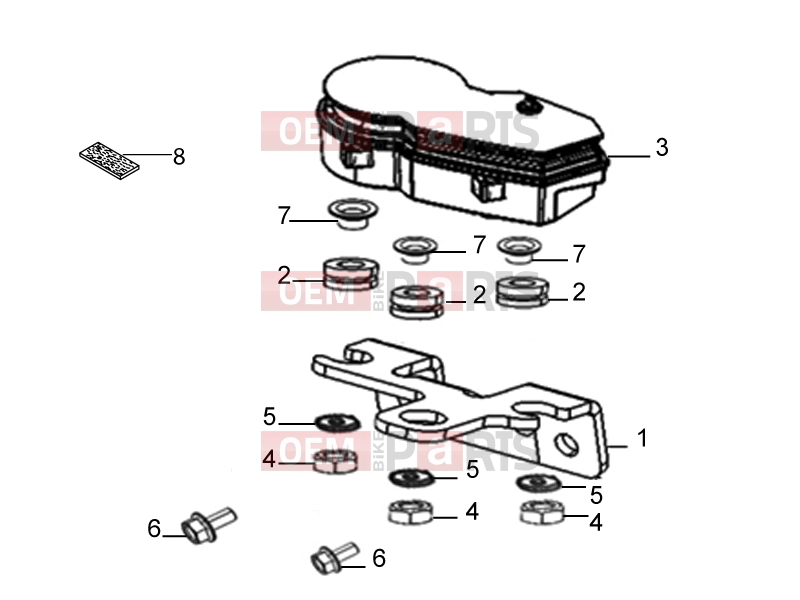 derbi STX 150 Frame » Dashboard assembly