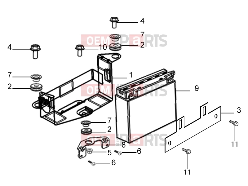 derbi STX 150 Frame » battery